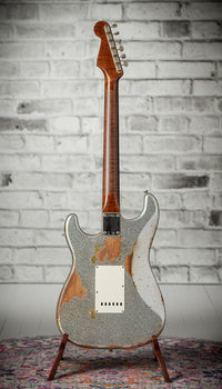 Fender '63 Super Heavy Relic Stratocaster Silver Sparkle over Chartreuse Sparkle Throbak SLE-101 #R148058