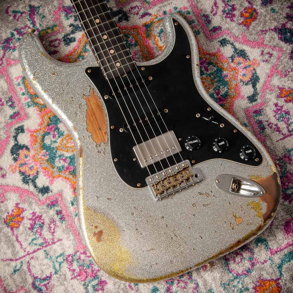 Fender '63 Super Heavy Relic Stratocaster Silver Sparkle over Chartreuse Sparkle Throbak SLE-101 #R148058