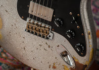 Fender '63 Super Heavy Relic Stratocaster Silver Sparkle over Chartreuse Sparkle Throbak SLE-101 #R148058