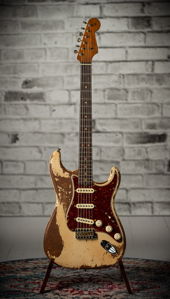 Fender '64 Stratocaster Super Heavy Relic Dirty Faded Aged Olympic White Josefina Hand Wound '64 Pickups Masterbuilt by Andy Hicks #R127698