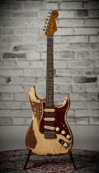 Fender '64 Stratocaster Super Heavy Relic Dirty Faded Aged Olympic White Josefina Hand Wound '64 Pickups Masterbuilt by Andy Hicks #R127698