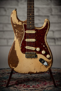 Fender '64 Stratocaster Super Heavy Relic Dirty Faded Aged Olympic White Josefina Hand Wound '64 Pickups Masterbuilt by Andy Hicks #R127698