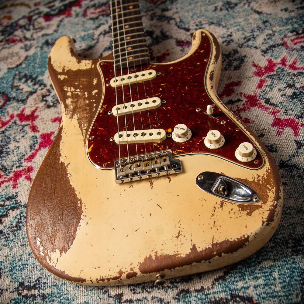 Fender '64 Stratocaster Super Heavy Relic Dirty Faded Aged Olympic White Josefina Hand Wound '64 Pickups Masterbuilt by Andy Hicks #R127698