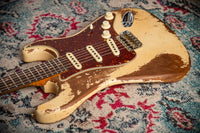 Fender '64 Stratocaster Super Heavy Relic Dirty Faded Aged Olympic White Josefina Hand Wound '64 Pickups Masterbuilt by Andy Hicks #R127698
