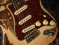 Fender '64 Stratocaster Super Heavy Relic Dirty Faded Aged Olympic White Josefina Hand Wound '64 Pickups Masterbuilt by Andy Hicks #R127698