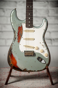 Fender '65 Super Heavy Relic Stratocaster Super Faded Aged Firemist Silver Over 3 Tone Sunburst #CZ587724
