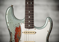 Fender '65 Super Heavy Relic Stratocaster Super Faded Aged Firemist Silver Over 3 Tone Sunburst #CZ587724