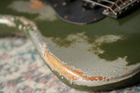 Fender '66 Heavy Relic Stratocaster HSS Olive Drab over Inca Silver HW pickups Fralin Sunbucker # R140445