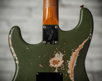 Fender '66 Heavy Relic Stratocaster HSS Olive Drab over Inca Silver HW pickups Fralin Sunbucker # R140445