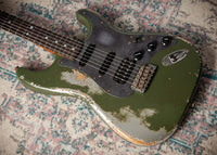 Fender '66 Heavy Relic Stratocaster HSS Olive Drab over Inca Silver HW pickups Fralin Sunbucker # R140445