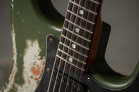 Fender '66 Heavy Relic Stratocaster HSS Olive Drab over Inca Silver HW pickups Fralin Sunbucker # R140445