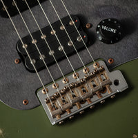 Fender '66 Heavy Relic Stratocaster HSS Olive Drab over Inca Silver HW pickups Fralin Sunbucker # R140445
