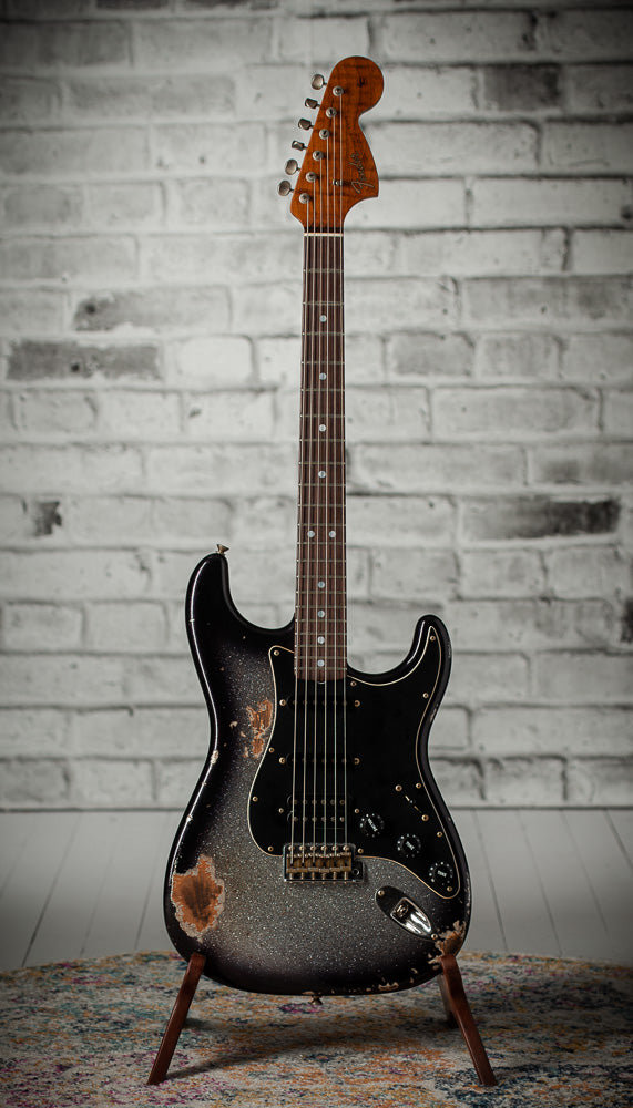 Fender CS '67 Strat HSS Heavy Relic Black Sparkle Burst R145714 USED