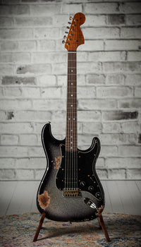 Fender CS '67 Strat HSS Heavy Relic Black Sparkle Burst R145714 USED