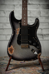 Fender CS '67 Strat HSS Heavy Relic Black Sparkle Burst R145714 USED
