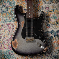 Fender CS '67 Strat HSS Heavy Relic Black Sparkle Burst R145714 USED