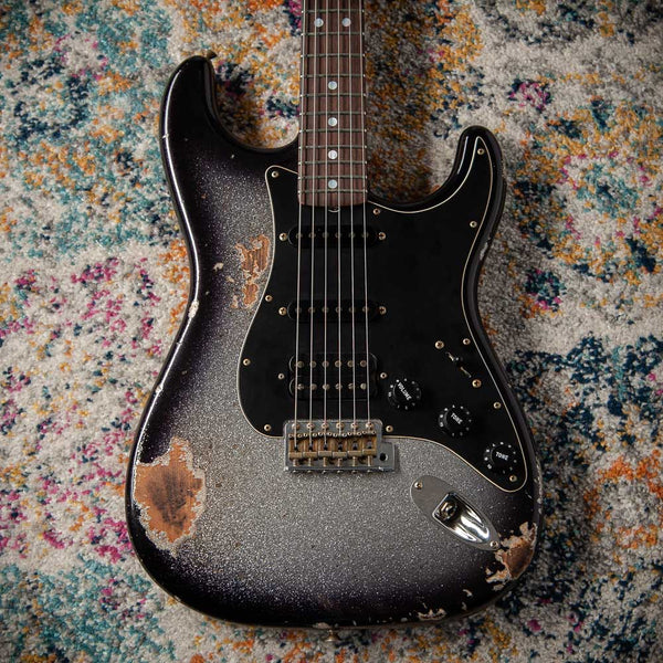 Fender CS '67 Strat HSS Heavy Relic Black Sparkle Burst R145714 USED