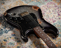 Fender CS '67 Strat HSS Heavy Relic Black Sparkle Burst R145714 USED