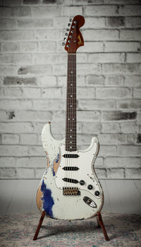 Fender '69 Stratocaster Super Heavy Relic Olympic White/Purple Sparkle #R149039