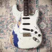 Fender '69 Stratocaster Super Heavy Relic Olympic White/Purple Sparkle #R149039