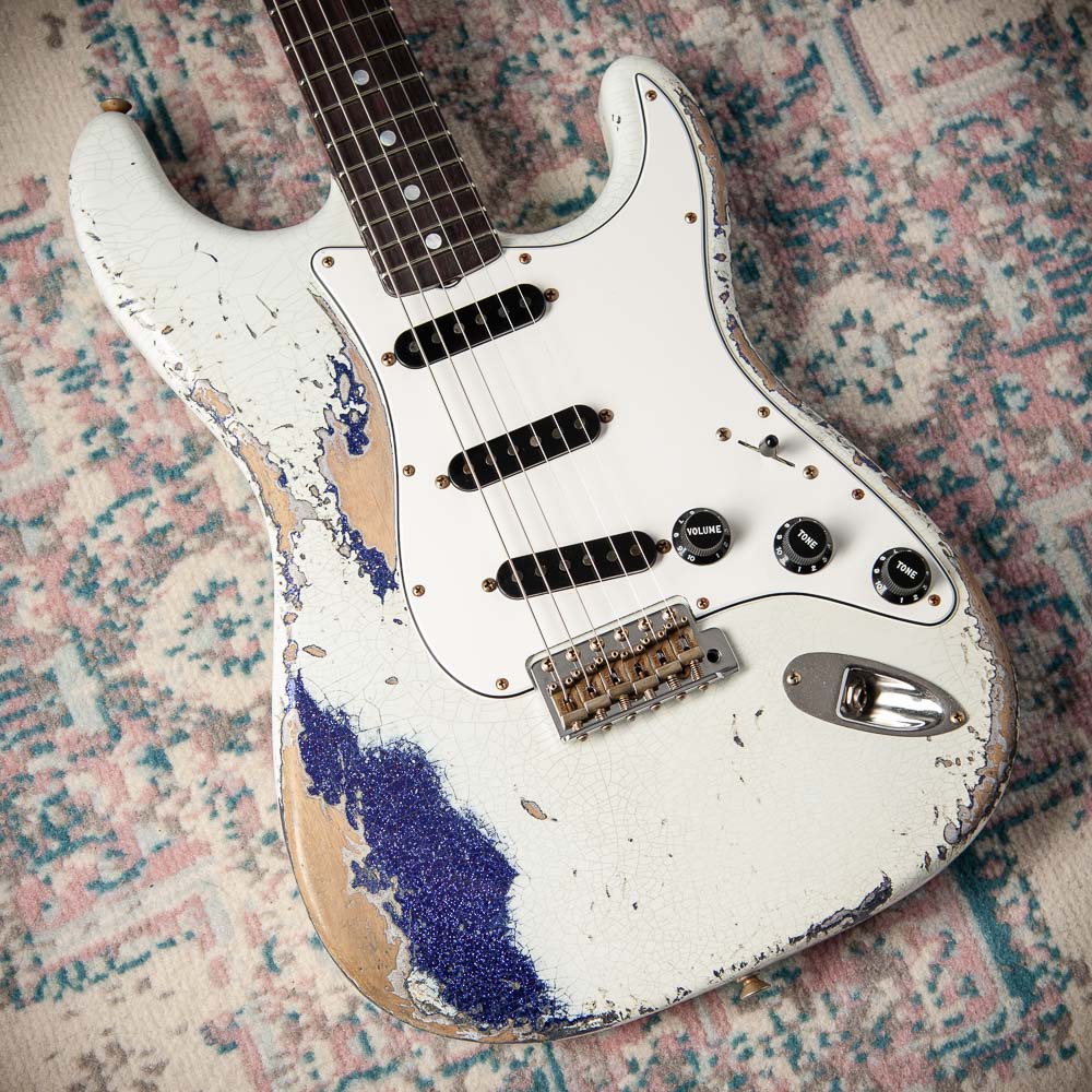 Fender '69 Stratocaster Super Heavy Relic Olympic White/Purple Sparkle #R149039