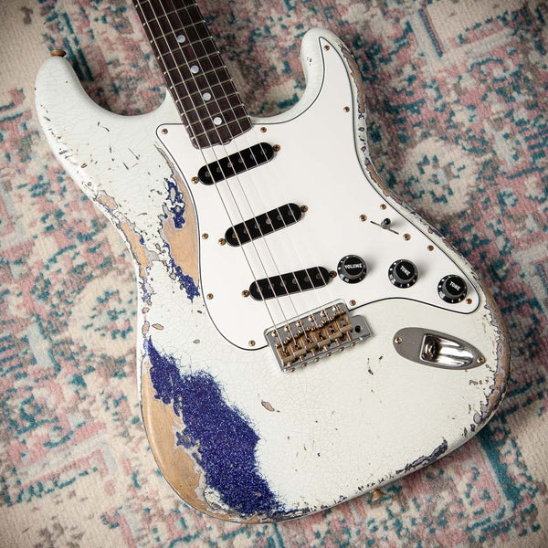 Fender '69 Stratocaster Super Heavy Relic Olympic White/Purple Sparkle #R149039