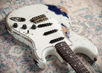 Fender '69 Stratocaster Super Heavy Relic Olympic White/Purple Sparkle #R149039