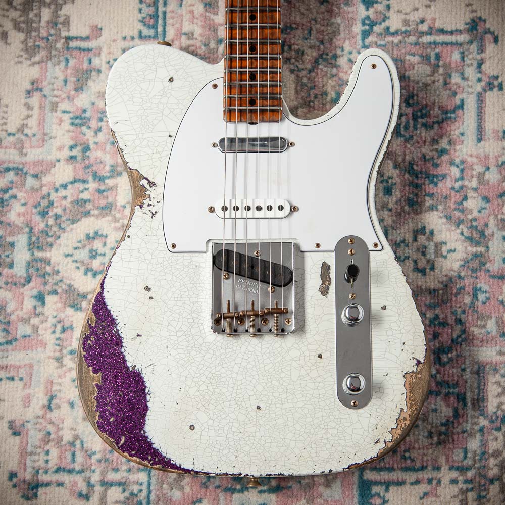 Fender '59 Telecaster Heavy Relic Olympic White/Magenta Sparkle #R147333