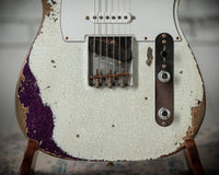 Fender '59 Telecaster Heavy Relic Olympic White/Magenta Sparkle #R147333