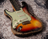 Fender Custom Shop '60 Stratocaster Left-Handed Super Heavy Relic, Faded 3-Color Sunburst, R132320