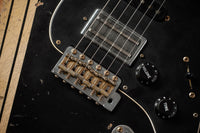 Fender 1967 Strat HSS Heavy Relic Black w/ Desert Sand Competition Stripe #R149095