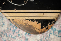 Fender 1967 Strat HSS Heavy Relic Black w/ Desert Sand Competition Stripe #R149095