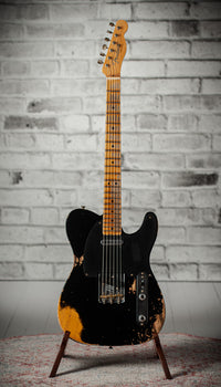 Fender Heavy Relic '52 Telecaster Ash Body Black over Butterscotch Handwound Pickups # R149323