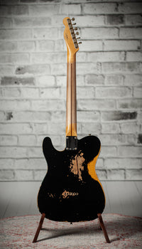 Fender Heavy Relic '52 Telecaster Ash Body Black over Butterscotch Handwound Pickups # R149323