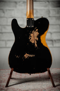 Fender Heavy Relic '52 Telecaster Ash Body Black over Butterscotch Handwound Pickups # R149323
