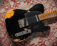 Fender Heavy Relic '52 Telecaster Ash Body Black over Butterscotch Handwound Pickups # R149323