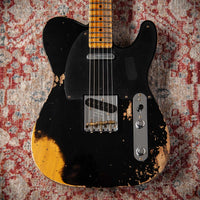 Fender Heavy Relic '52 Telecaster Ash Body Black over Butterscotch Handwound Pickups # R149323