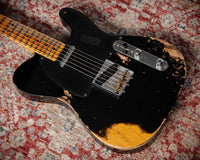 Fender Heavy Relic '52 Telecaster Ash Body Black over Butterscotch Handwound Pickups # R149323