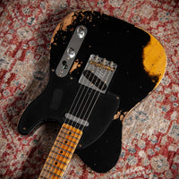 Fender Heavy Relic '52 Telecaster Ash Body Black over Butterscotch Handwound Pickups # R149323