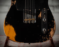 Fender Heavy Relic '52 Telecaster Ash Body Black over Butterscotch Handwound Pickups # R149323