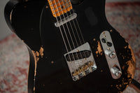 Fender Heavy Relic '52 Telecaster Ash Body Black over Butterscotch Handwound Pickups # R149323