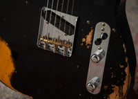Fender Heavy Relic '52 Telecaster Ash Body Black over Butterscotch Handwound Pickups # R149323