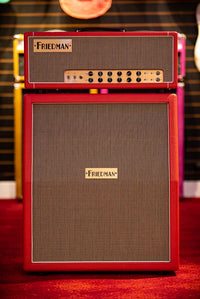 Friedman Twin Sister Head with Vertical 2x12 Cabinet Red Tolex Salt and Pepper Grill