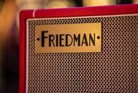 Friedman Twin Sister Head with Vertical 2x12 Cabinet Red Tolex Salt and Pepper Grill