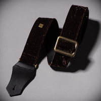Get'm Get'm Boujee Velvet Tourmaline Brown 2" Guitar Strap