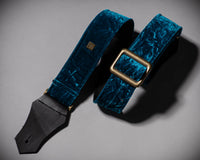 Get'm Get'm Boujee Velvet Aquamarine Teal 2" Guitar Strap