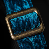 Get'm Get'm Boujee Velvet Aquamarine Teal 2" Guitar Strap