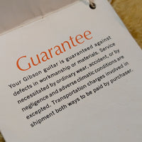 Original Gibson guarantee tag, 1969 Les Paul Custom 821540