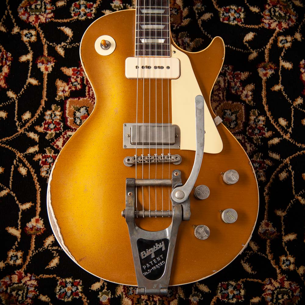 Gibson '56 Murphy Lab Ultra Heavy Aged Les Paul Goldtop Firebird Bridge w/ Bigsby Gretsch Knobs #65057
