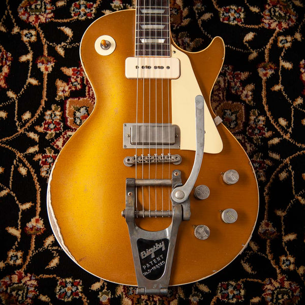 Gibson '56 Murphy Lab Ultra Heavy Aged Les Paul Goldtop Firebird Bridge w/ Bigsby Gretsch Knobs #65057